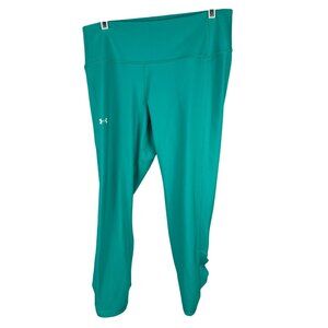 Under Armour Womens HeatGear® No-Slip Waistband Ankle Leggings Size XL Teal